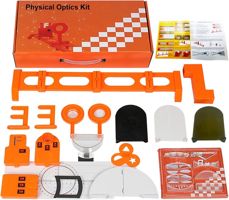 EXBEPE Physics Optics Experiment Set Refraction and Reflection of Light,Convex Lens and Small Hole Imaging Experiment, Three Primary Colors of Light School Optics Learning Educational Science Kits - Image 1